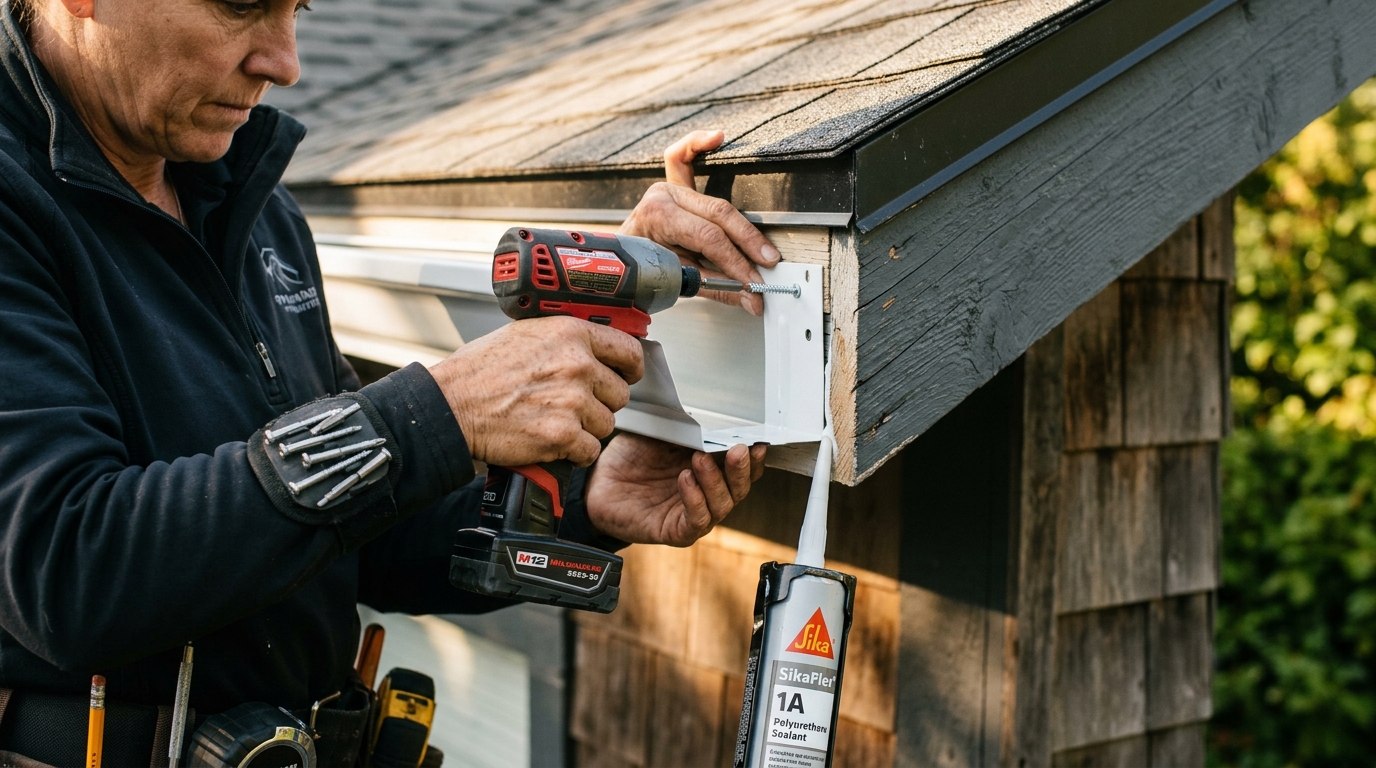 Gutter repair in progress